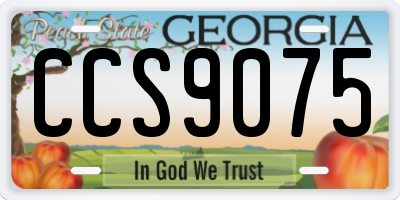GA license plate CCS9075