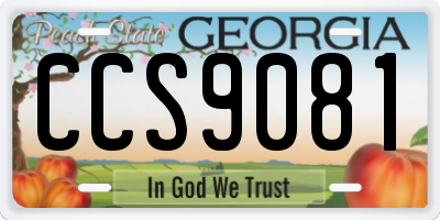 GA license plate CCS9081