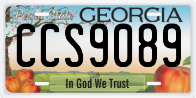 GA license plate CCS9089
