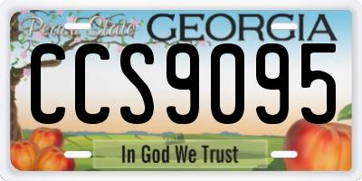GA license plate CCS9095