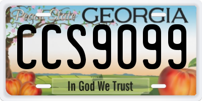 GA license plate CCS9099