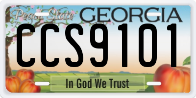 GA license plate CCS9101