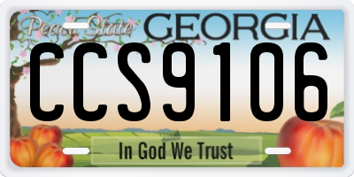 GA license plate CCS9106