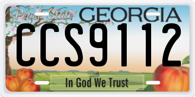 GA license plate CCS9112