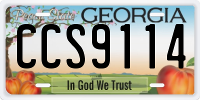 GA license plate CCS9114