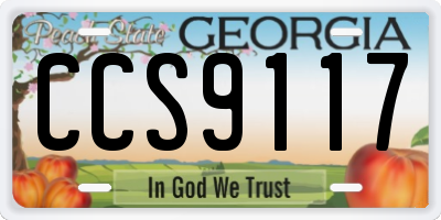 GA license plate CCS9117