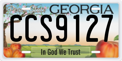 GA license plate CCS9127