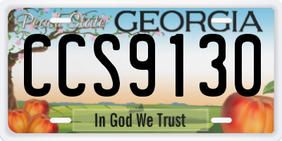 GA license plate CCS9130