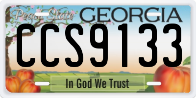 GA license plate CCS9133