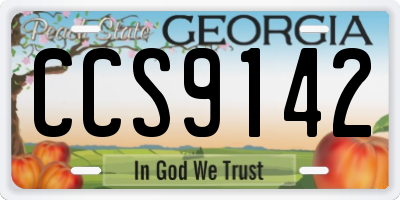 GA license plate CCS9142