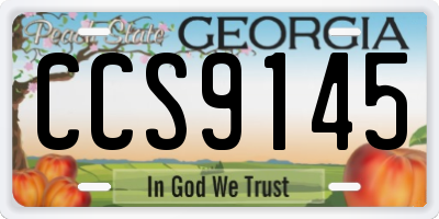 GA license plate CCS9145