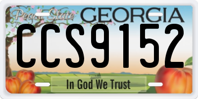 GA license plate CCS9152