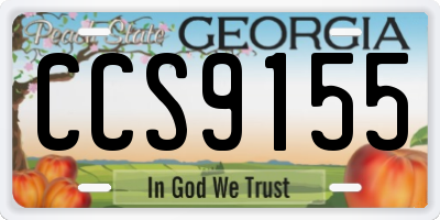 GA license plate CCS9155