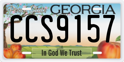 GA license plate CCS9157