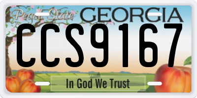 GA license plate CCS9167