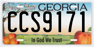 GA license plate CCS9171