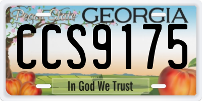 GA license plate CCS9175