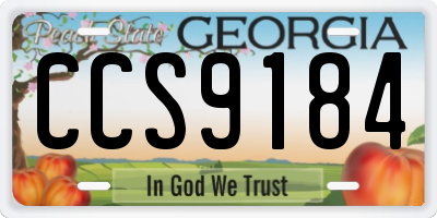 GA license plate CCS9184