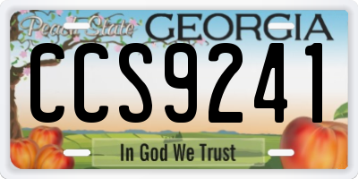 GA license plate CCS9241