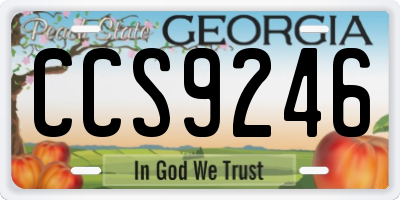 GA license plate CCS9246