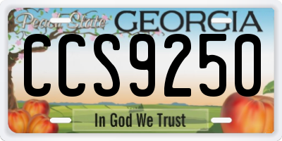 GA license plate CCS9250