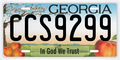 GA license plate CCS9299