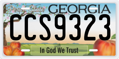 GA license plate CCS9323