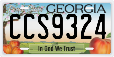 GA license plate CCS9324