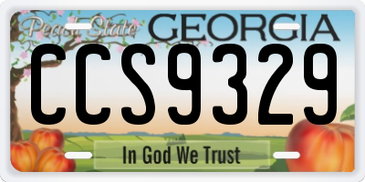 GA license plate CCS9329