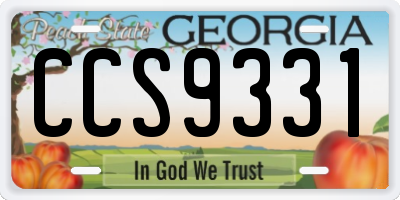 GA license plate CCS9331