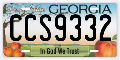 GA license plate CCS9332