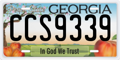 GA license plate CCS9339
