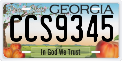 GA license plate CCS9345