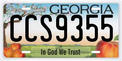 GA license plate CCS9355