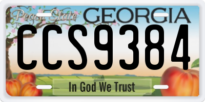 GA license plate CCS9384