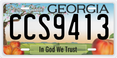 GA license plate CCS9413