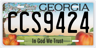 GA license plate CCS9424