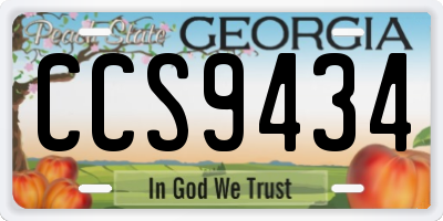 GA license plate CCS9434