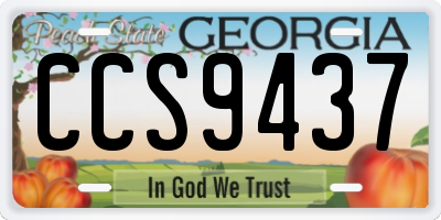 GA license plate CCS9437