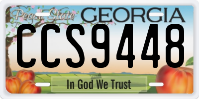 GA license plate CCS9448