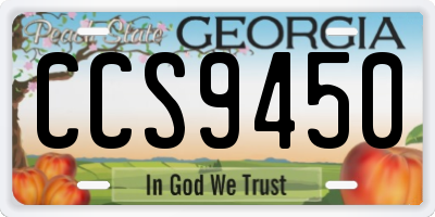 GA license plate CCS9450