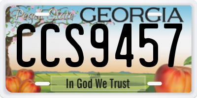 GA license plate CCS9457