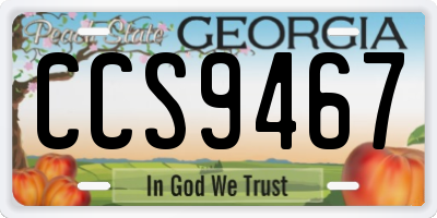 GA license plate CCS9467