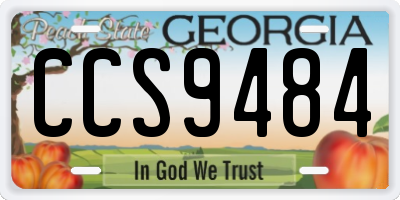 GA license plate CCS9484