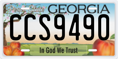 GA license plate CCS9490
