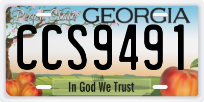 GA license plate CCS9491
