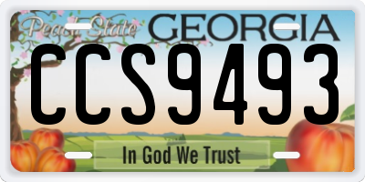 GA license plate CCS9493