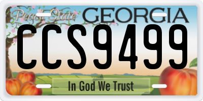 GA license plate CCS9499