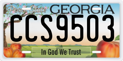 GA license plate CCS9503