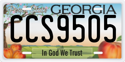 GA license plate CCS9505